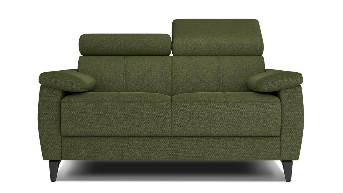 SOFA TAUNUS 2-Sitzer, grün - Schwarz/Grün, Holzwerkstoff/Textil (141/80/102cm) - Courtois Laville