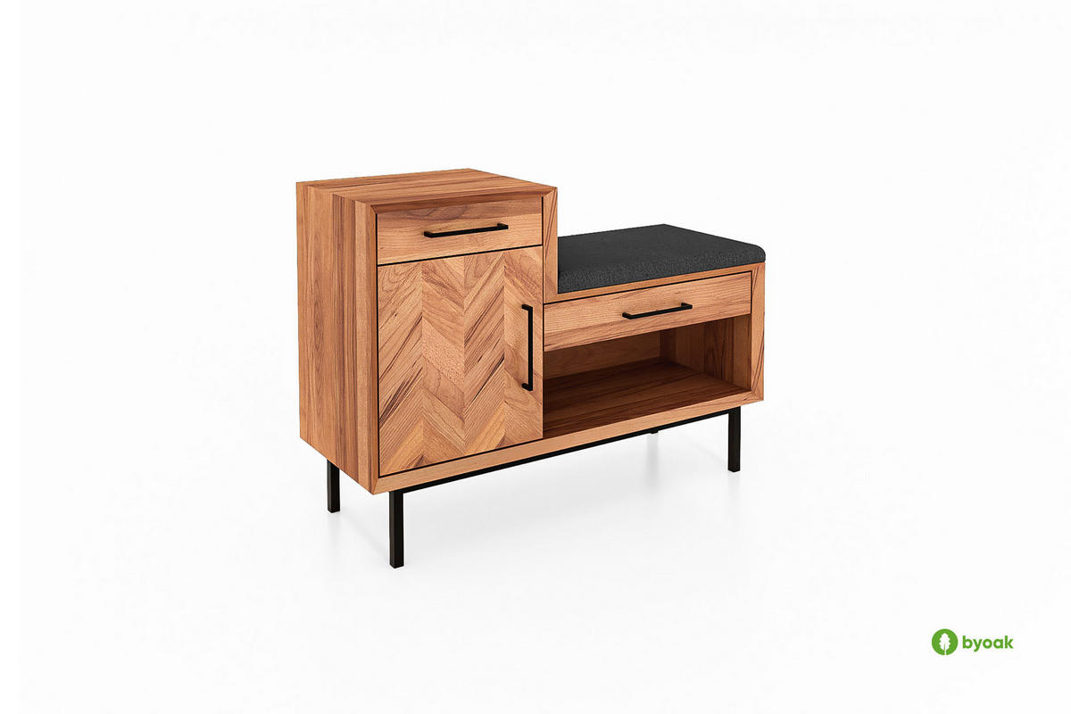 HALLENBANK LEON Kernbuche - Kernbuche, Holz (97/70/36cm) - byoak