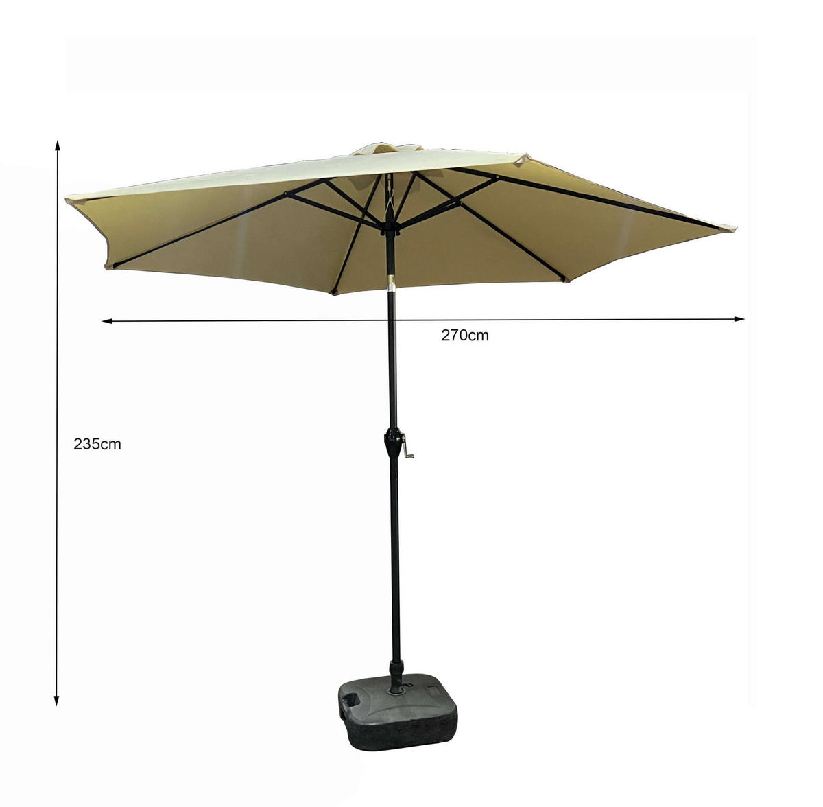 SONNENSCHRIM Beige 235/270 cm - Beige/Schwarz, Metall (270/270cm) - Akord