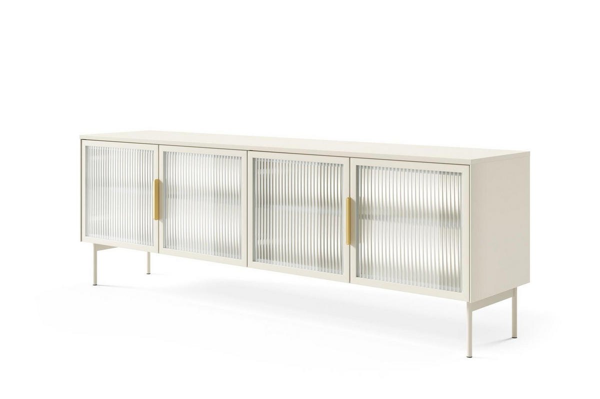 TV-SCHRANK Ilumi Kaschmir, Viertürig mit LED - Kaschmir, Holzwerkstoff (181/62/39cm) - Bettso
