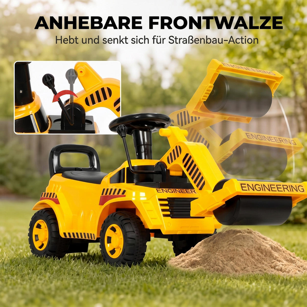 KINDER-SITZBAGGER Kunststoff Gelb - Gelb, Kunststoff (95/29/41cm) - AIYAPLAY