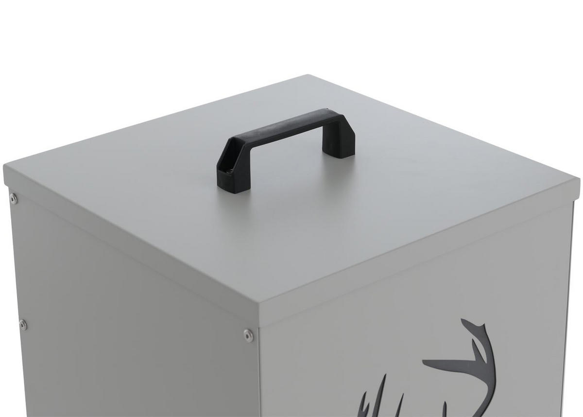 PELLETBEHÄLTER HIRSCH Hellgrau - Hellgrau, Metall (36/36cm) - MCW
