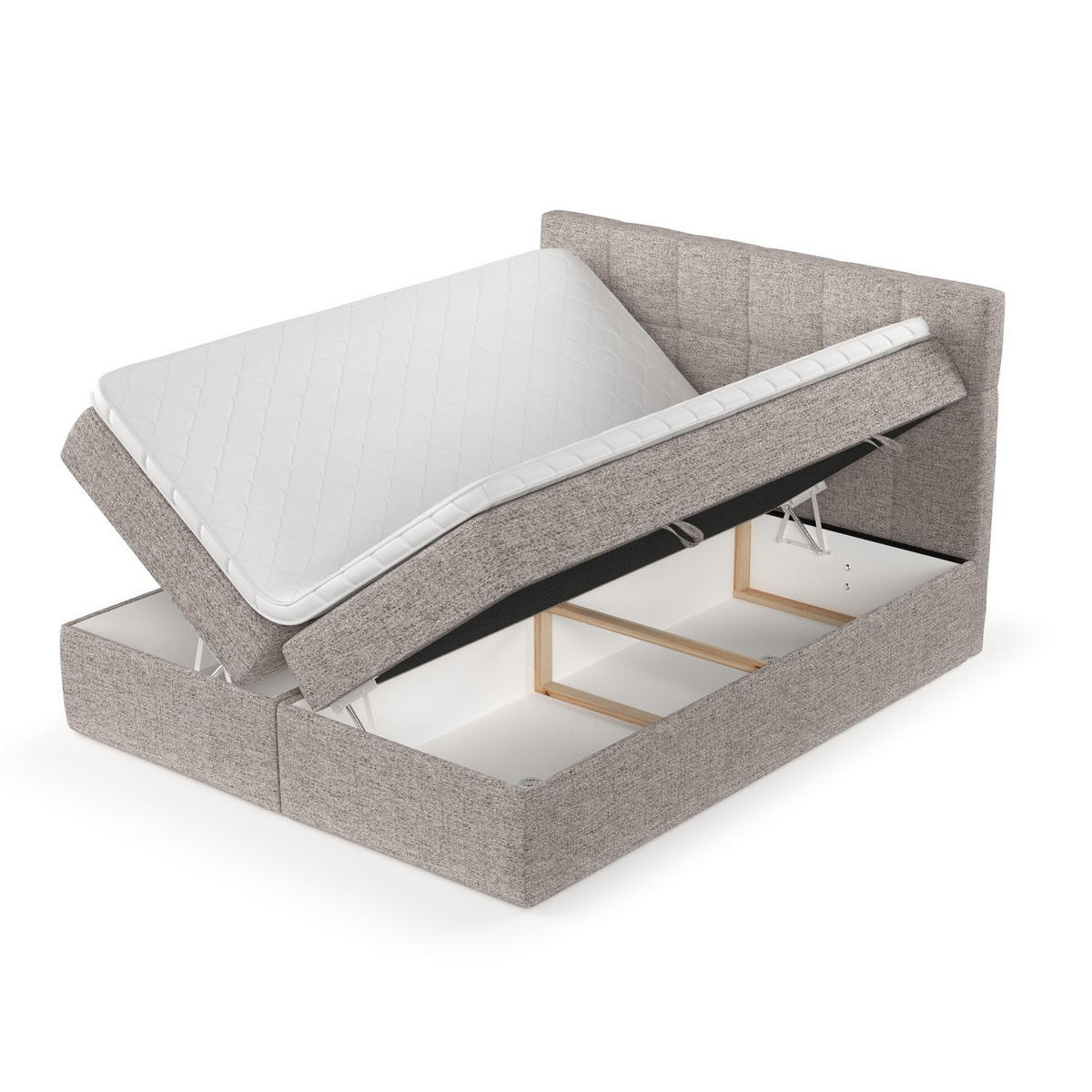 POSTEL BOXSPRING VARENO 200/200 Béžová - černá/béžová, kov/dřevo (200/200cm) - AltaBeds