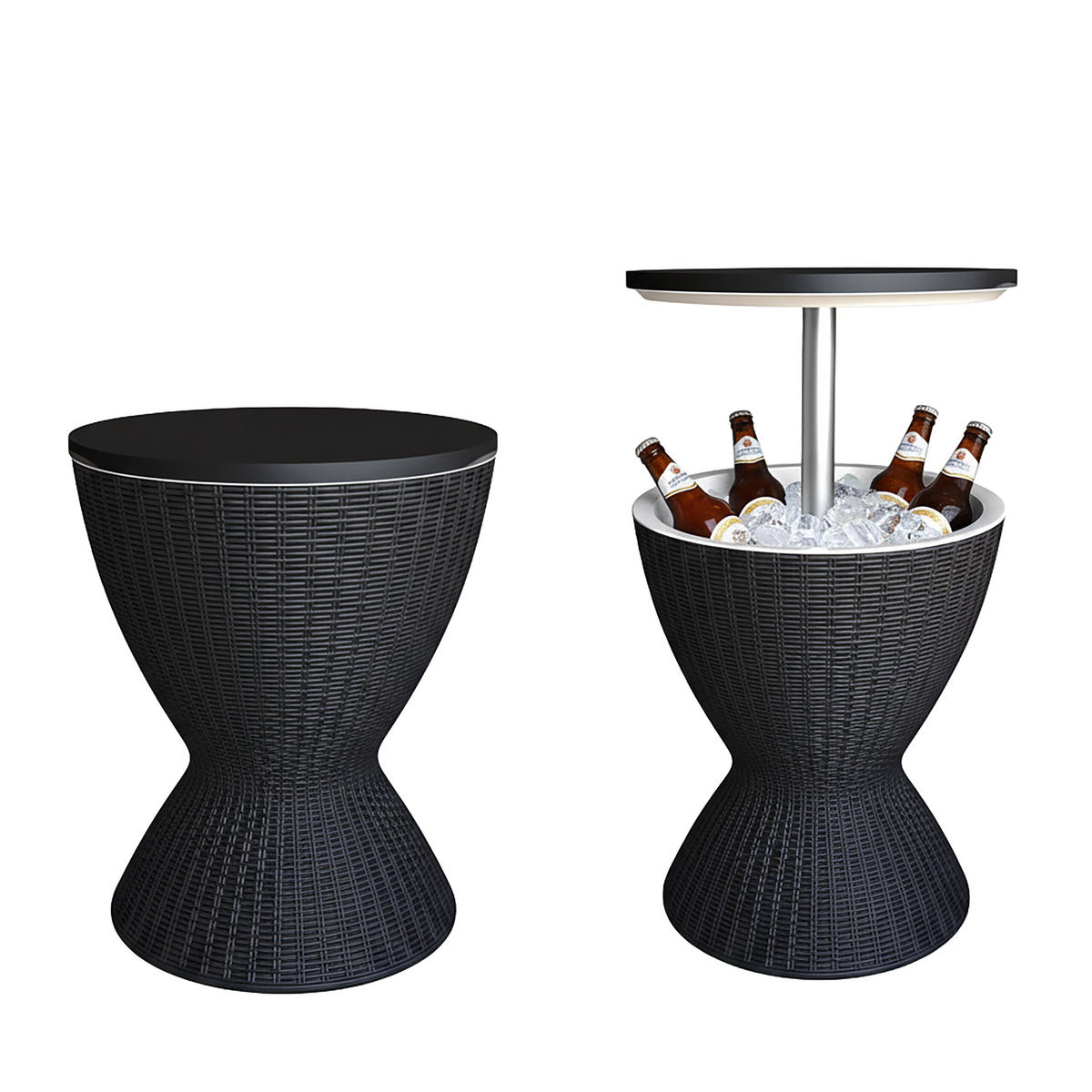 HLADNI bar - crna, metal/plastika (48.5/48.5/82cm) - Relaxdays