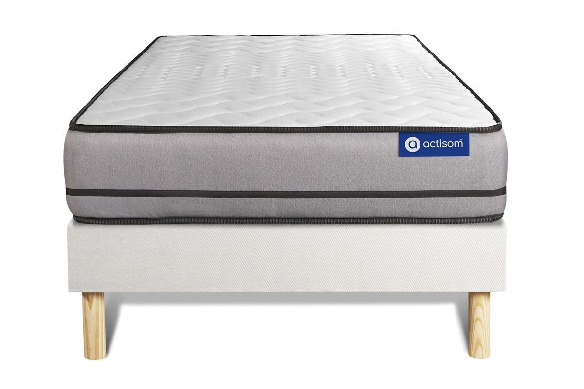 BETT Actimemo night Memory-Schaum 90 x 200 cm h4 - Kit Bettgestell Weiß - Beige/Weiß, Karton/Holz (90/200cm) - ACTISOM