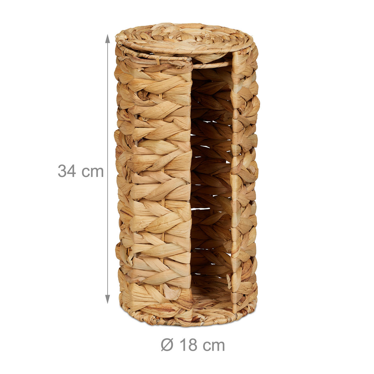 TOILETTENPAPIER-AUFBEWAHRUNG - Hellbraun, Textil/Metall (18/34/18cm) - Relaxdays