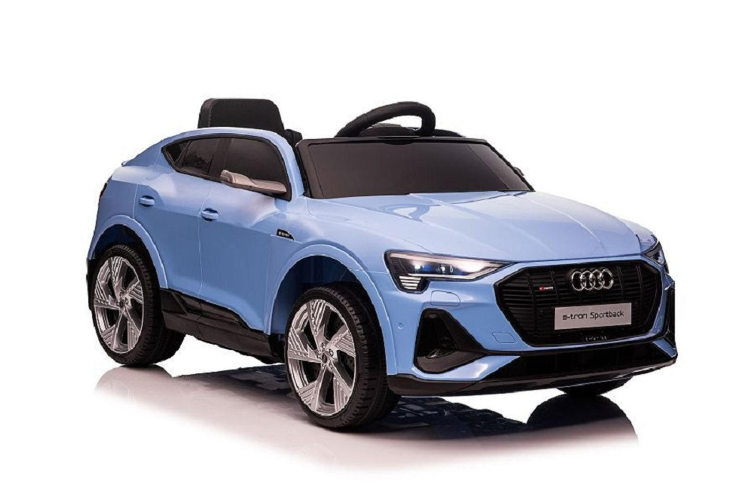 KINDER ELEKTROAUTO Audi E-Tron blau Allradantrieb, EVA-Reifen, Fernbedienung, Bluetooth, Stoßdämpfer - Blau, Kunststoff (108/60/47cm) - Es-Toys