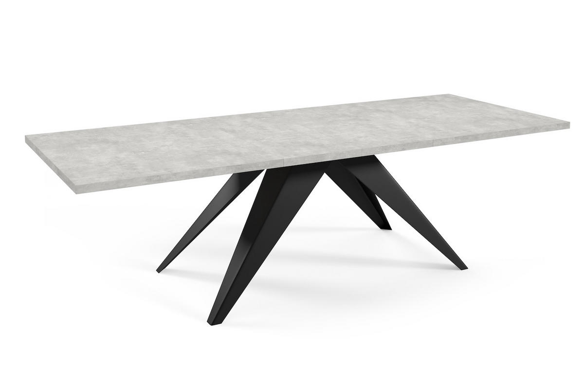 ESSTISCH Vento Bellato grau / Schwarz 160/260 / 90 / 76cm - Schwarz/Grau, Holz/Holzwerkstoff (160/90/76cm) - Feldmann-Wohnen