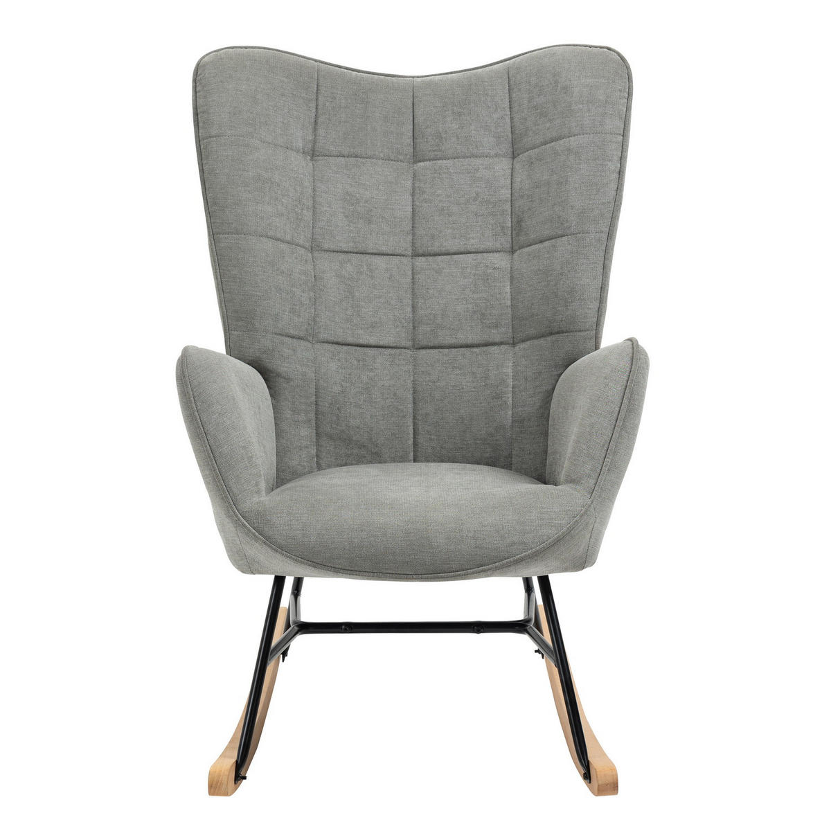 SCHAUKELSTUHL Massivholz, Grau - Grau, Holz/Textil (66/97/84cm) - Meubles Cosy