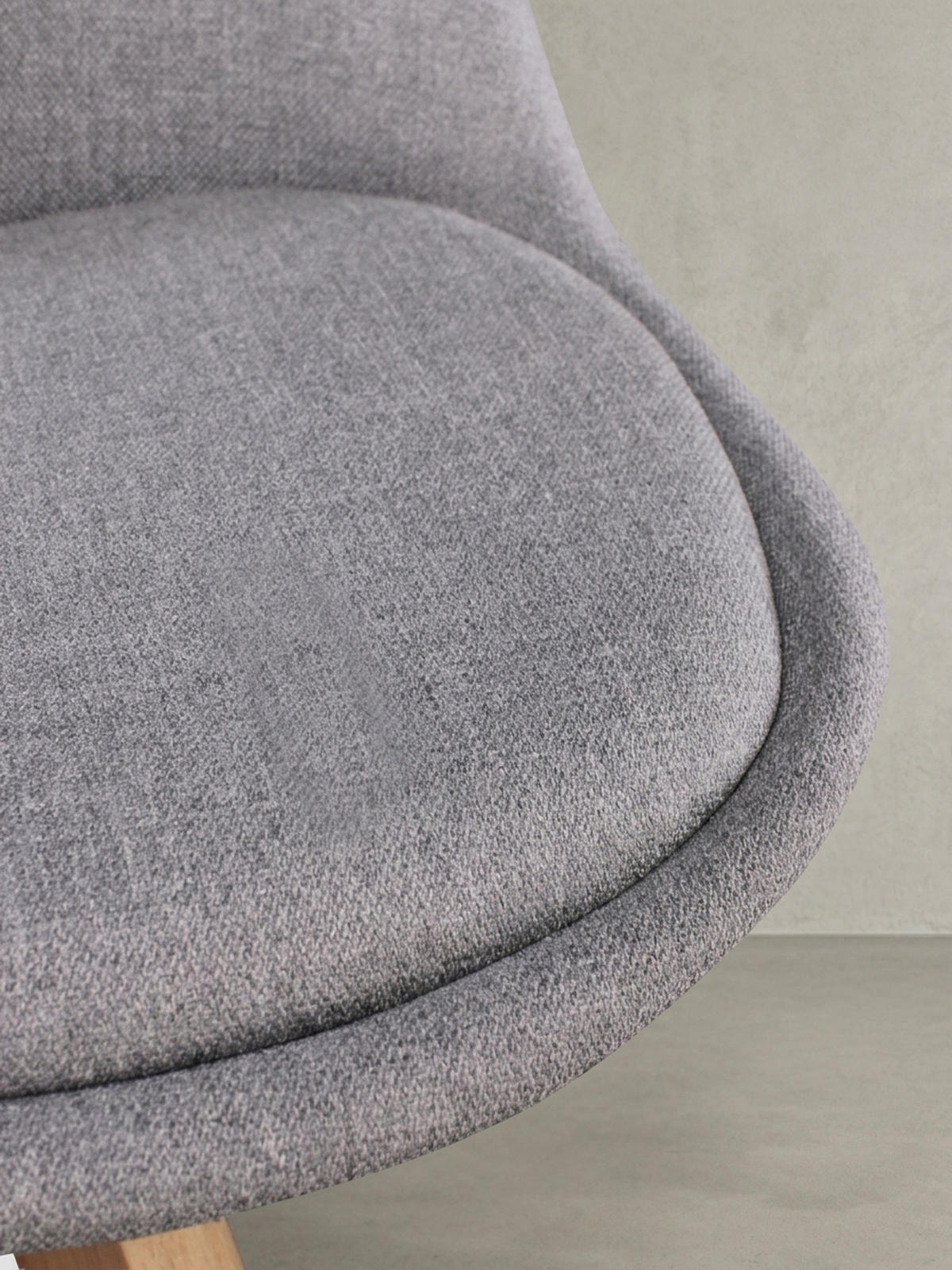 ESSZIMMERSTUHL 2er Set Stoffbezug mit Holzgestell Skandinavisch gepolstert, Grau 49x52x87 cm - Beige/Grau, Holz/Textil (49/87/52cm) - KADIMA DESIGN