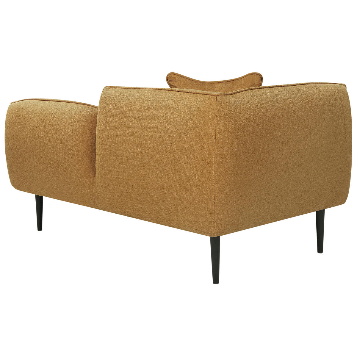 ČALOUNĚNÉ LEHÁTKO CHAISE LONGUE LEVOSTRANNÉ Bouclé Hořčicově žluté Chevannes - černá/žlutá, textil (138/74/77cm) - Beliani