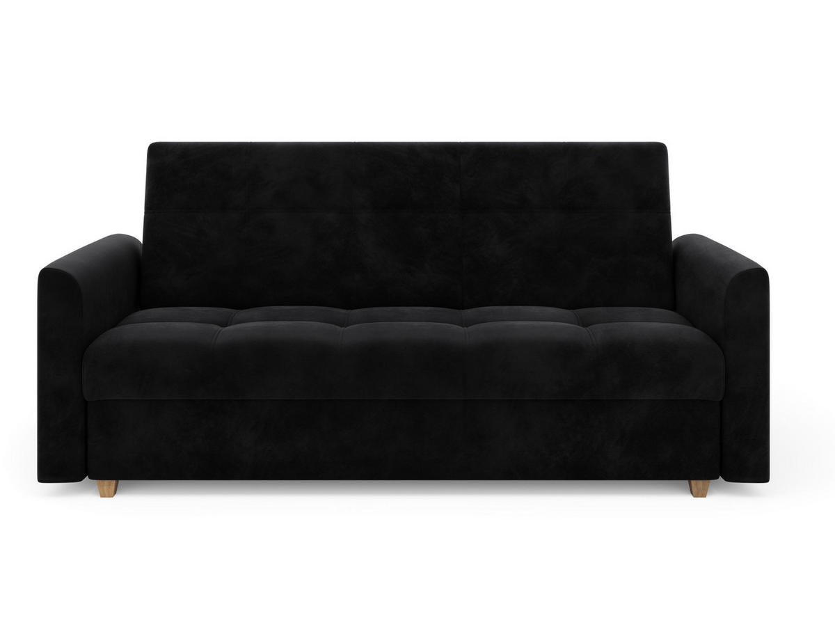 SOFA LENTO mit Schlaffunktion ITAKA 15 mit Stauraum - Schwarz, Textil (87/95/216cm) - Bedante
