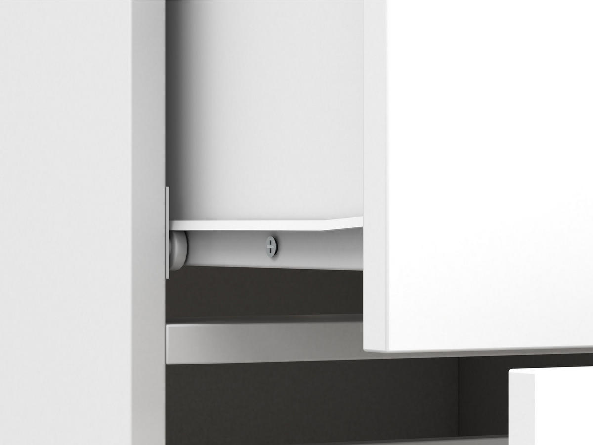 KOMMODE - Highboard IRYS 01 2D4S Schwarz + Weiß - Schwarz/Weiß, Holzwerkstoff (135/95/45cm) - Möblo
