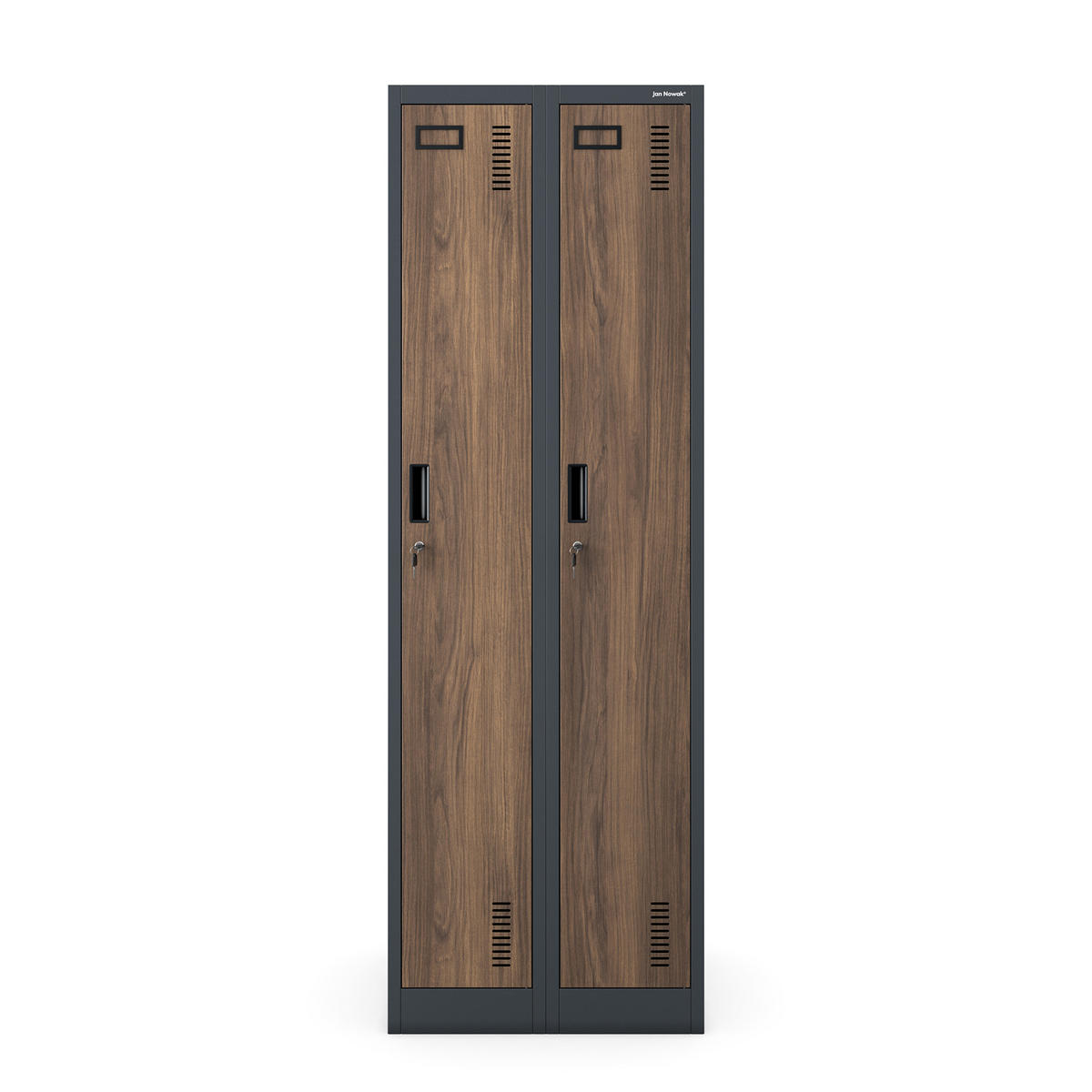 ZWEIFACH-PUTZSCHRANK KACPER II 180x60x50 cm - Anthrazit/Nussbaumfarben, Metall (60/180/50cm) - Jan Nowak