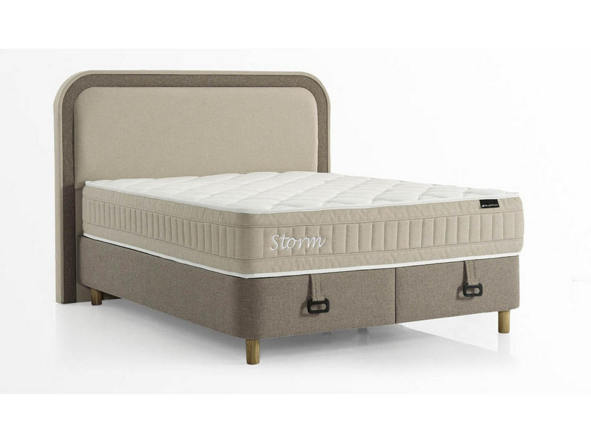 POLSTERBETTSET Storm 100x200 Taupe - Taupe, Textil/Metall (100/200cm) - Villa Möbel