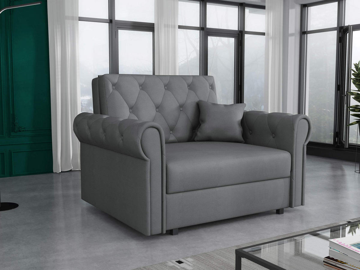 SCHLAFSOFA Viva Roma I - Schwarz/Graphitfarben, Holz/Textil (116/85/98cm) - MIRJAN24