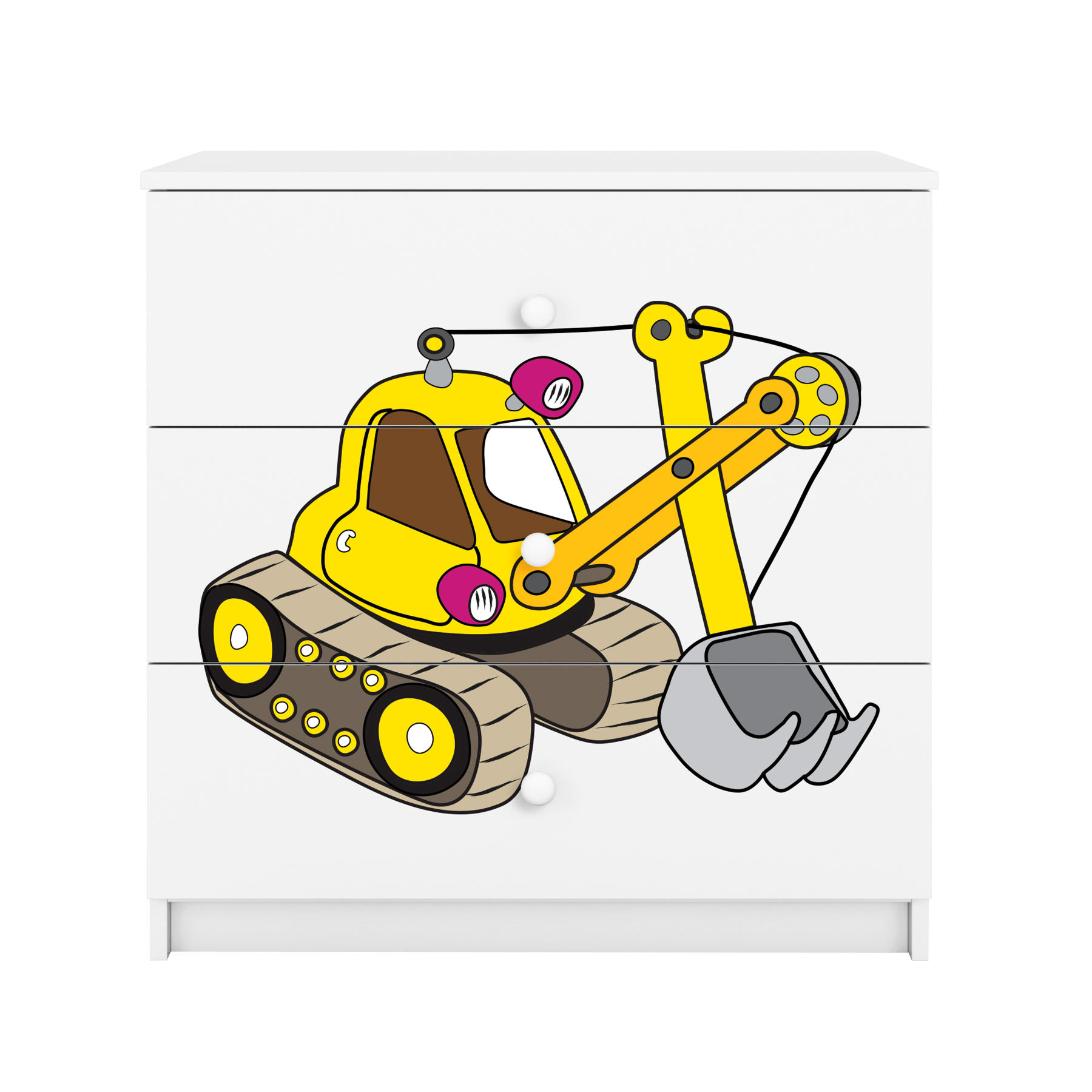 KOMMODE Babydreams Excavator 81/81/41 - Weiß, Holzwerkstoff (81/81/41cm) - RAUMHIRSCH FURNITURE