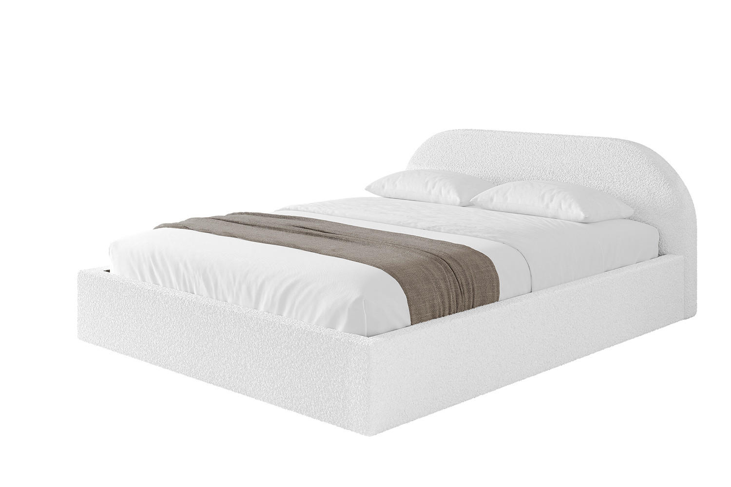 POLSTERBETT mit Bettkasten und Lattenrost, Bett mit Matratze H3/H4 - TIVON-V1 180x200 Weiß - Weiß, Holzwerkstoff/Textil (180/200cm) - ALTDECOR