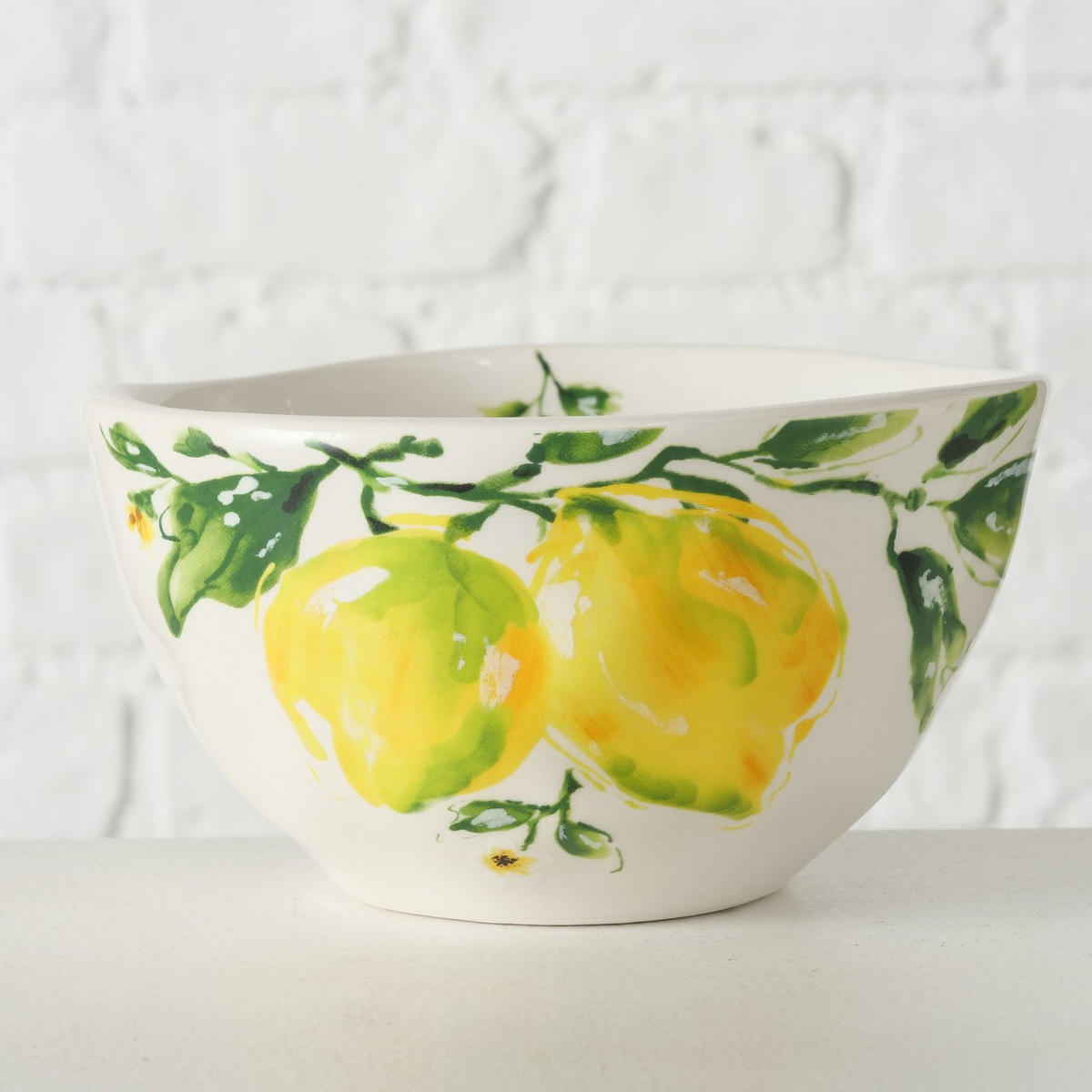 SUPPENSCHÜSSEL Lemony 500 ml - Weiß, Keramik (14cm) - Boltze Home