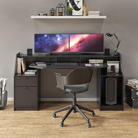 GAMING TISCH Joel Schwarz 179.8 x 65.5 cm - Schwarz, Holzwerkstoff (65.5/179.8/90.6cm) - Vicco