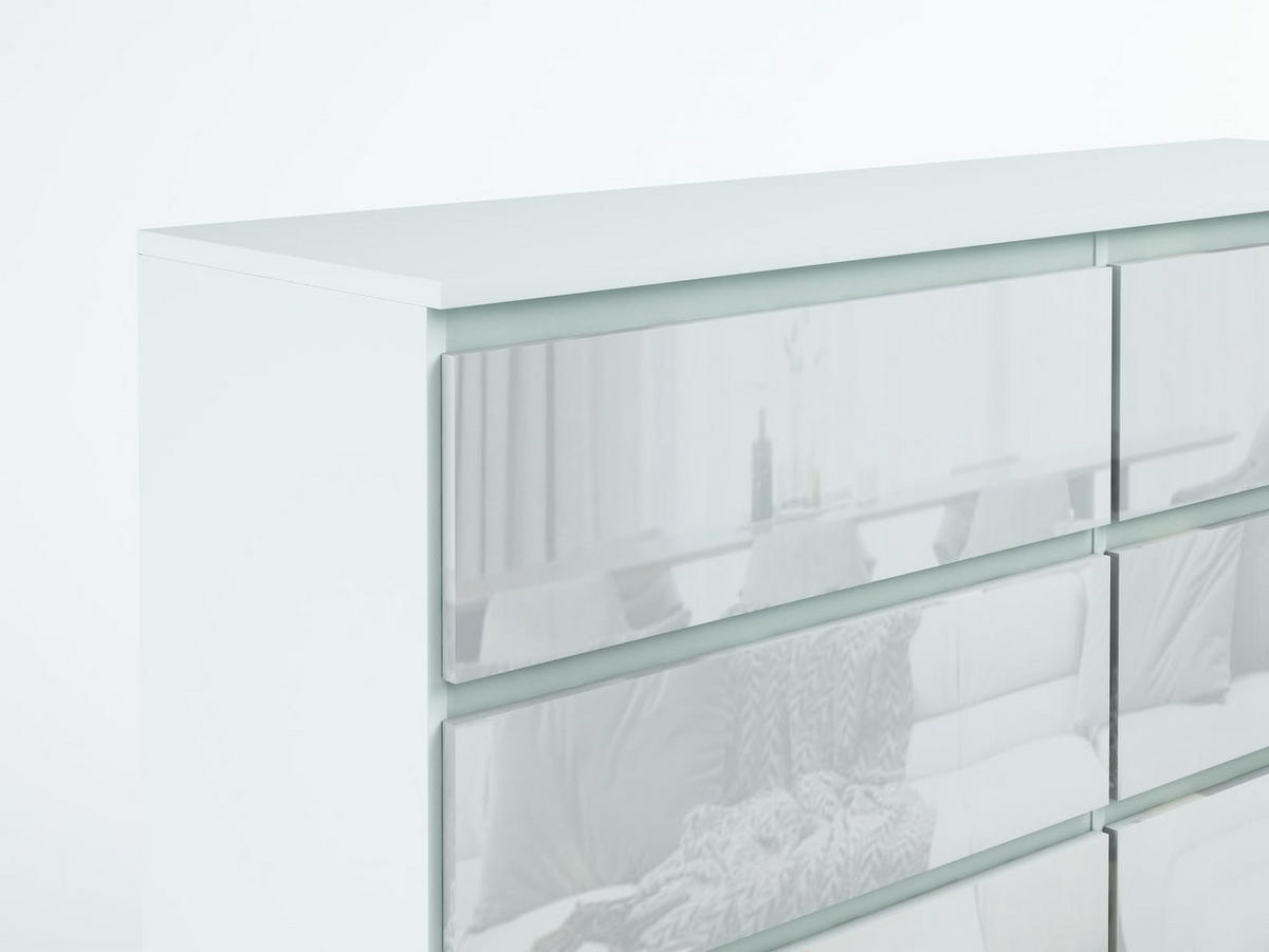 KOMMODE 120 Weiß & Hochglanz 120x39x101,5 cm - Weiß Hochglanz, Holzwerkstoff (120/101.5/39cm) - Mobelsta