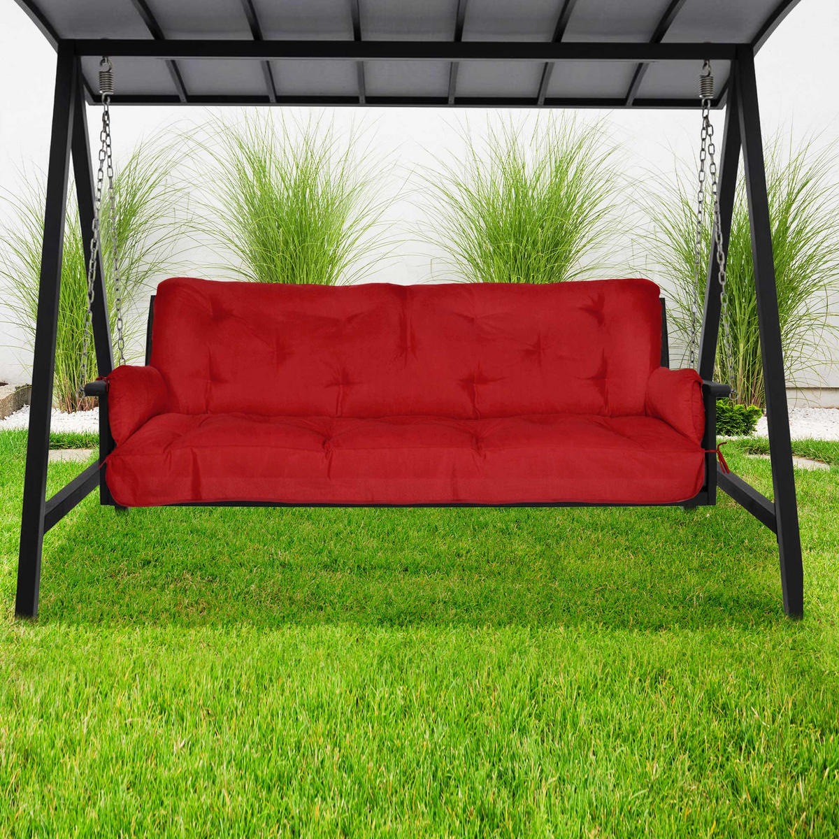 HOLLYWOODSCHAUKELAUFLAGE Flair HS 180/50/8cm Rot - Rot, Textil (50/8/180cm) - Beautissu 