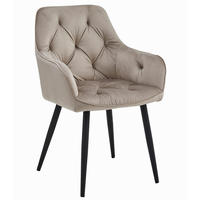 ESSZIMMERSTUHL LUKK dunkelbeiger Sitz, schwarze Beine - Beige/Schwarz, Textil (56/83.5/62cm) - Valora