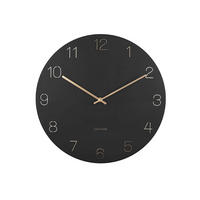 WANDUHR Charm Schwarz 40/40/3.5 cm - Schwarz, Metall (40/3.5/40cm) - Karlsson