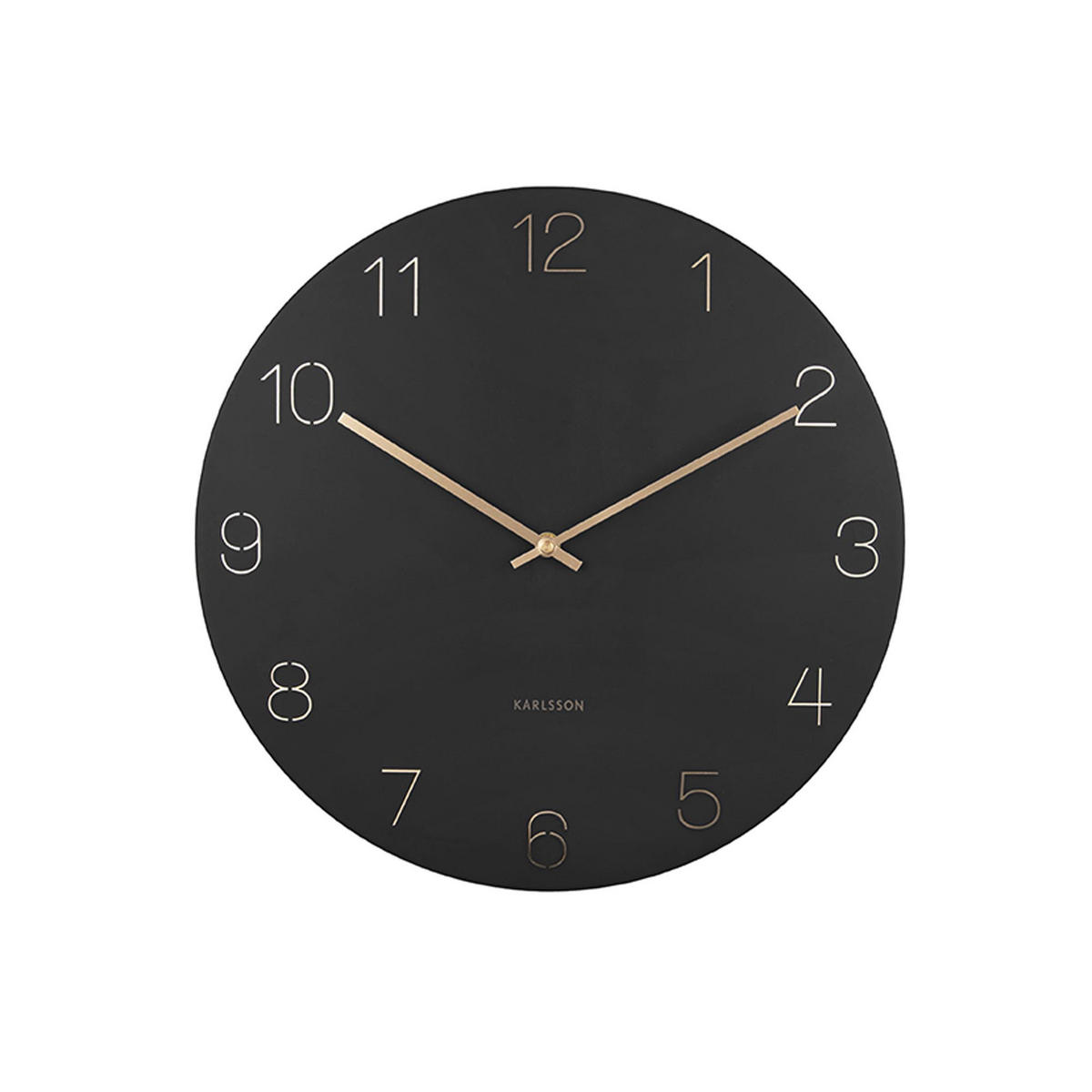 WANDUHR Charm Schwarz 40/40/3.5 cm - Schwarz, Metall (40/3.5/40cm) - Karlsson