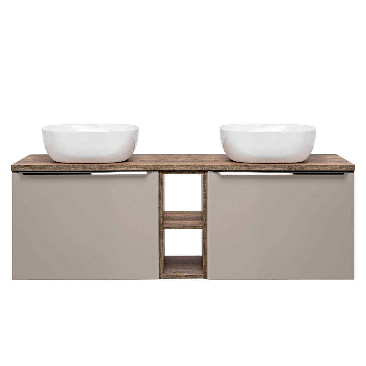 DVOJUMYVADLO 140cm Éros Krtek - šedohnědá, kompozitní dřevo (140/48/46cm) - Petits-meubles