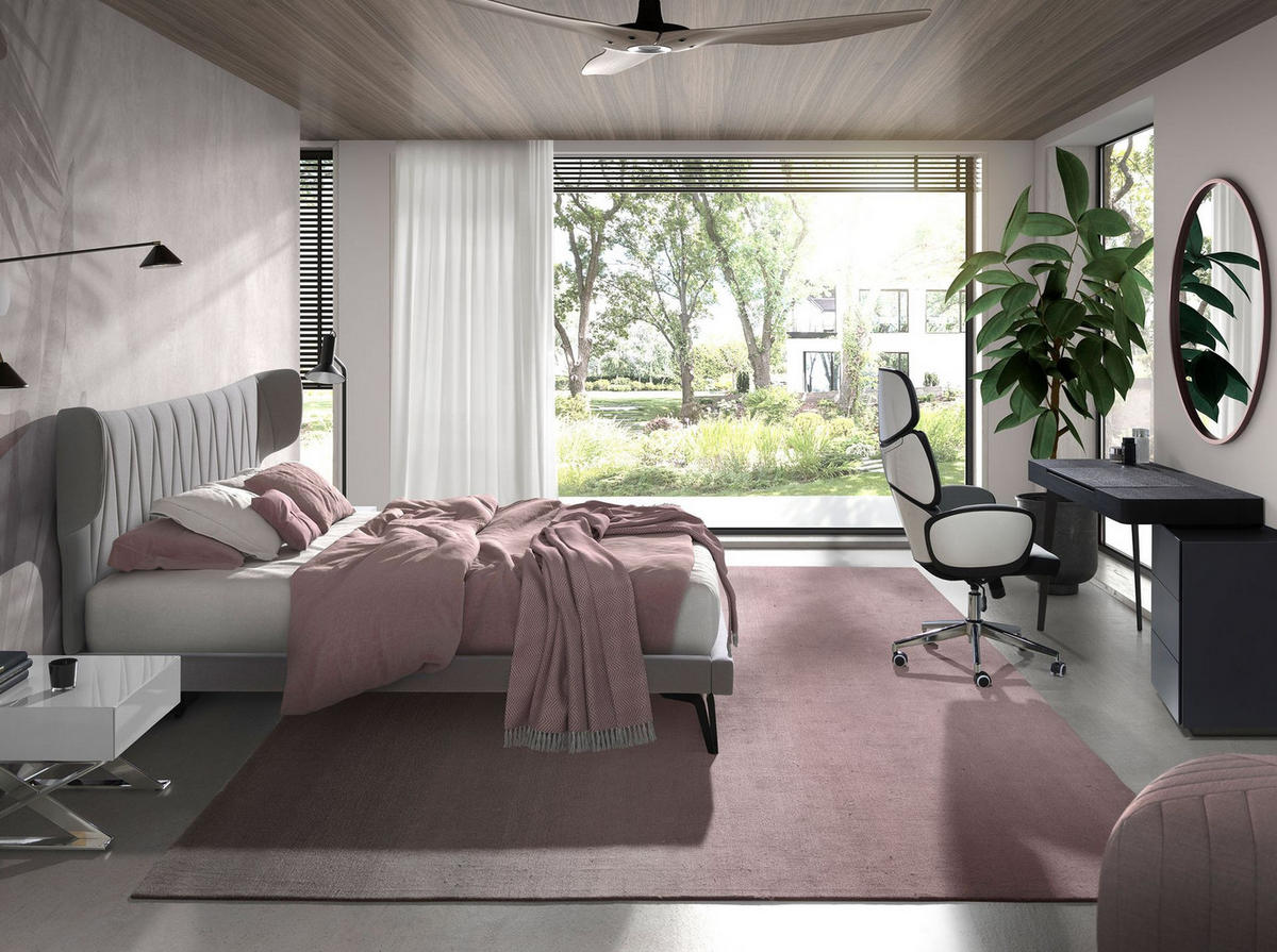 CHEFSESSEL Bürodrehstuhl aus hellgrauem Stoff und glänzend weißem PVC 64/69/118 cm - Edelstahlfarben/Weiß, Textil (64/118/69cm) - ANGEL CERDA