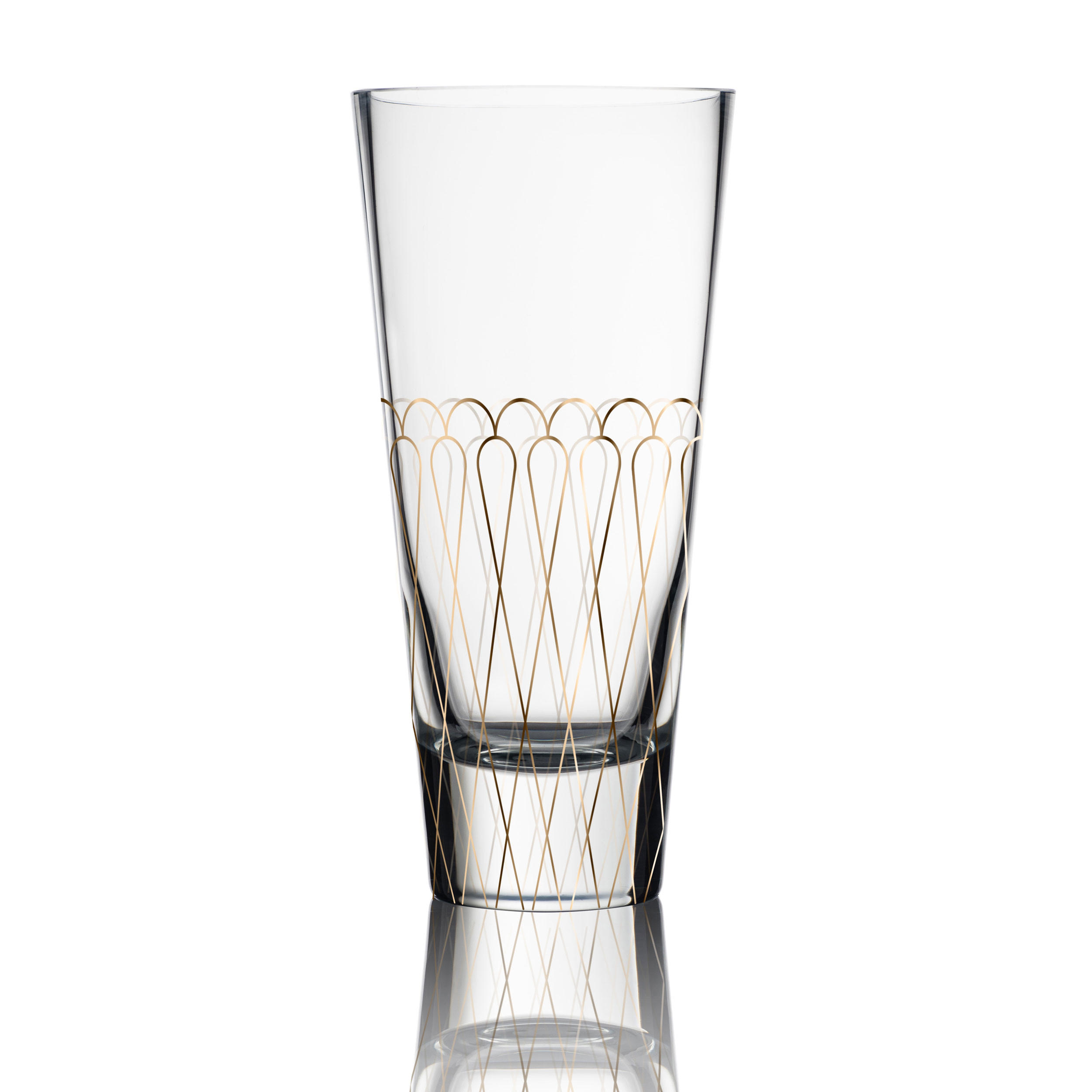 VASE First Gold, Glas, Gold, 26 cm - Transparent/Goldfarben, Glas (26cm) - Goebel