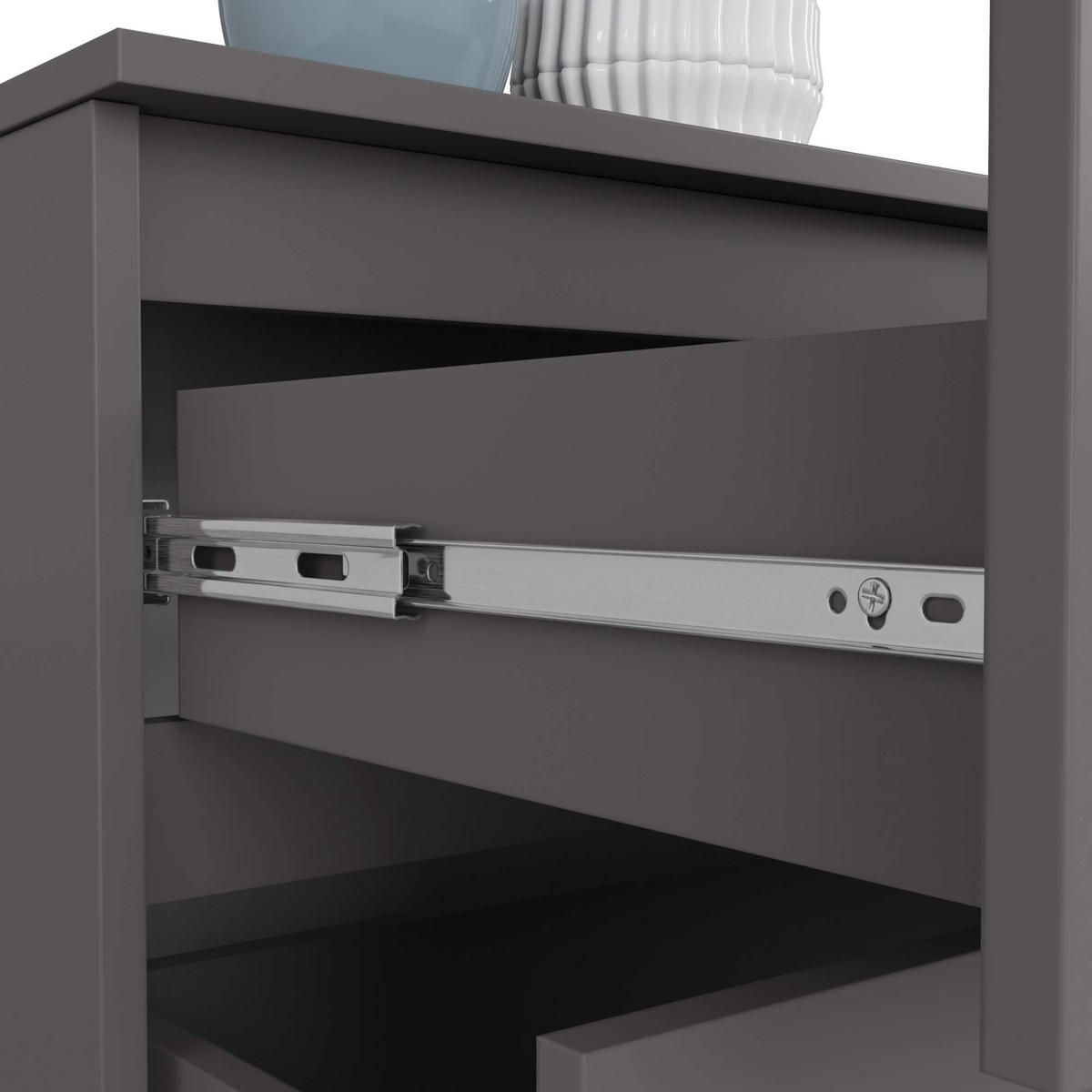 KOMMODE K160 4 Schubladen, Grau, 160x40x54 cm - Grau, Holz (160/54/40cm) - Milordbikes