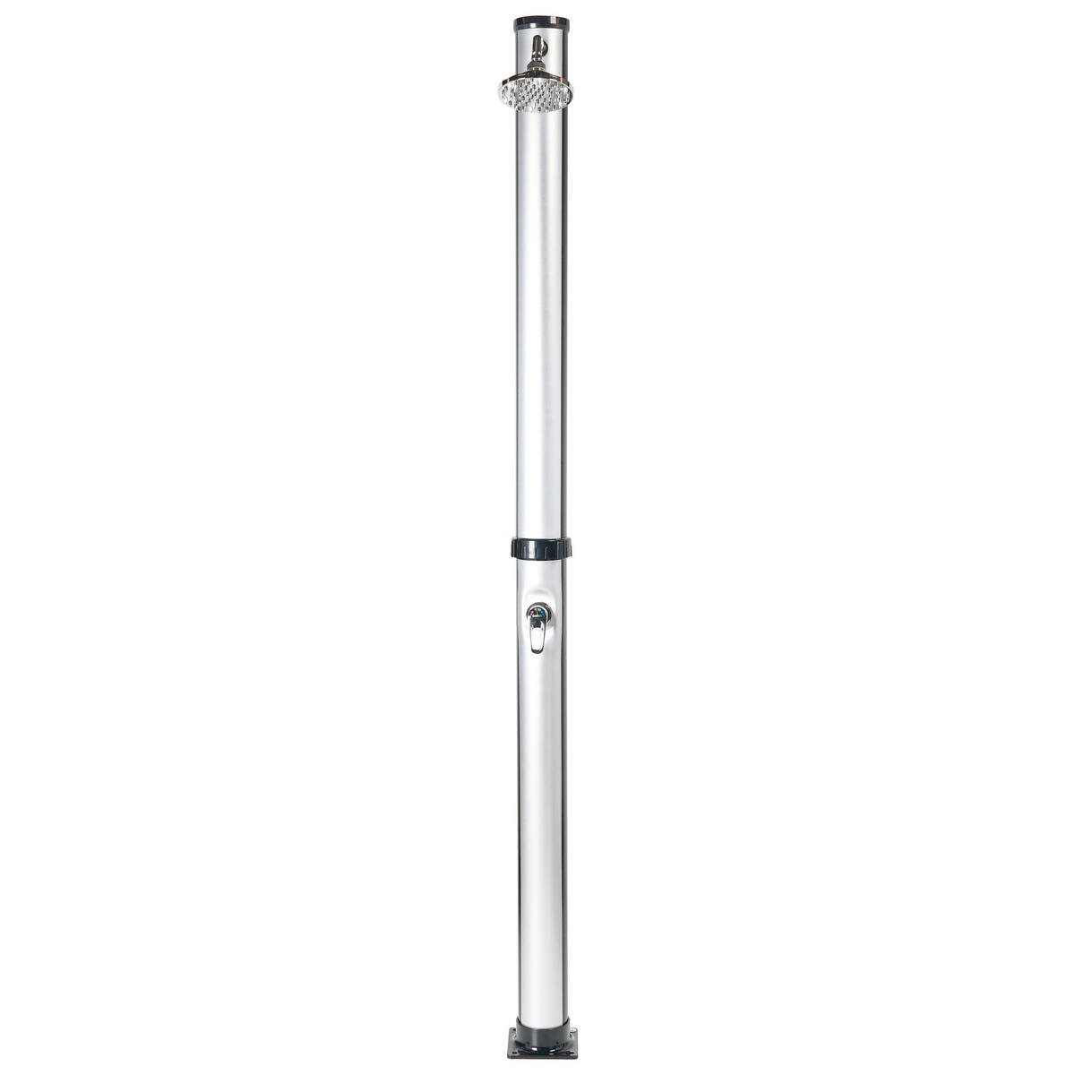 FREISTEHENDE solarbetriebene Gartendusche Silber Elqui - Silberfarben/Schwarz, Kunststoff (16/220/16cm) - Beliani