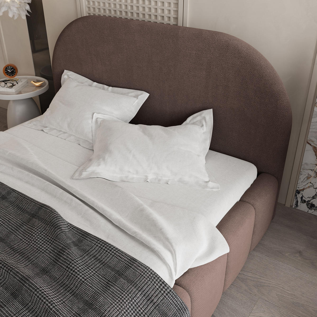 POLSTERBETT FLUSSO 140x200 cm mit Bettkästen - Braun - Braun, Holz (140/200cm) - MASSENO