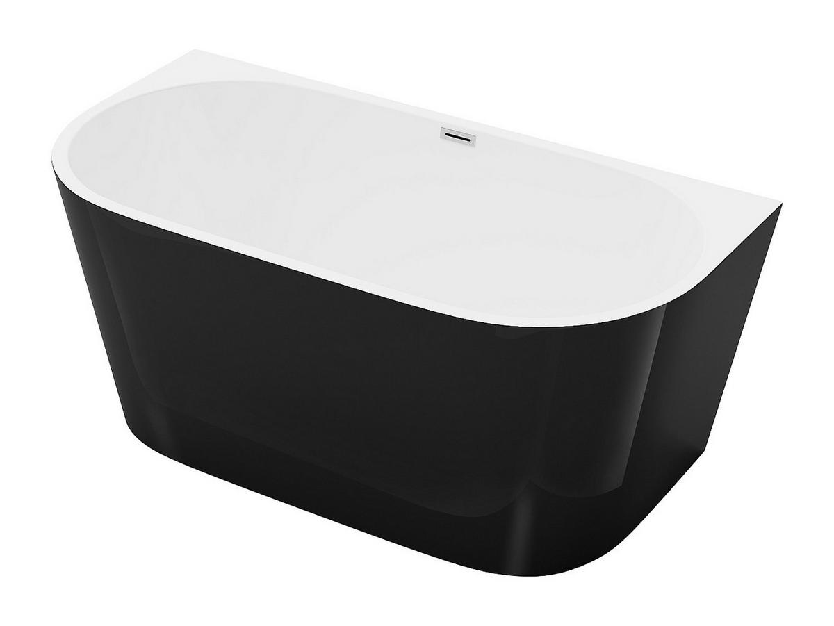 VORWANDBADEWANNE - 1 Person - acryl - schwarz Divina - Schwarz, Kunststoff (149.5/58/75cm) - Vente-Unique