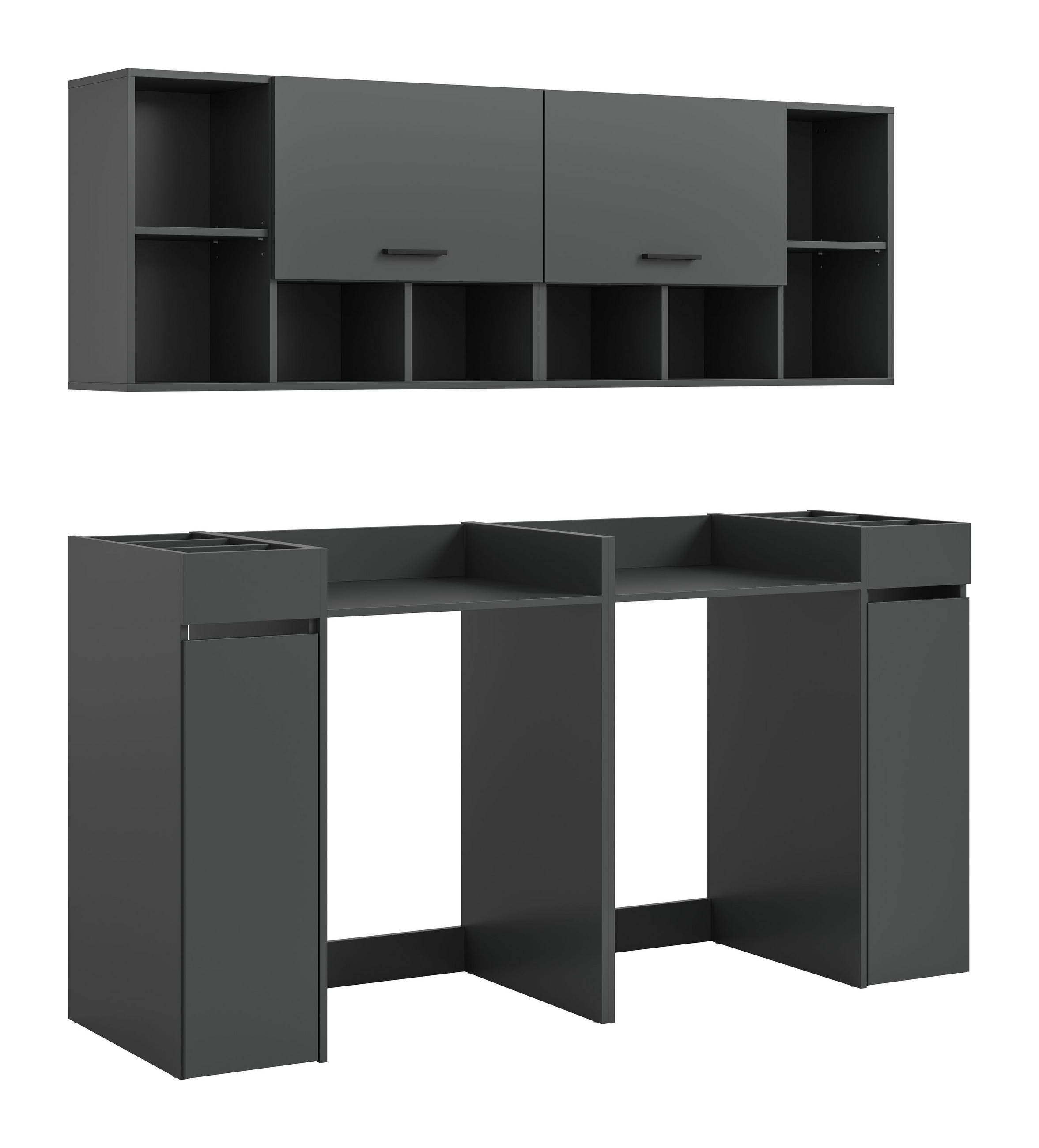 WASCHMASCHIENENUMBAU Set Mixx (B/H/T: ca. 190/195/60 cm) in anthrazit/anthrazit - Anthrazit, Holzwerkstoff (190/195/60cm)