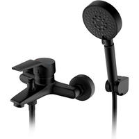 DUSCH- und Badewannenarmatur Schwarz 2 Funktionen Wassersparend 5 Duschmodi - Schwarz, Metall (19.5/12.6/21.6cm)