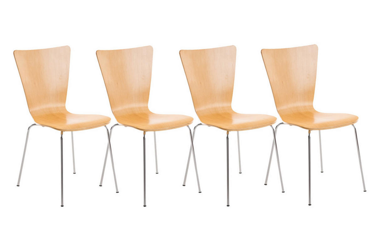 BESUCHERSTUHL Almere - 2er Set natura - Naturfarben, Holz (43/84/50cm) - TPFLiving