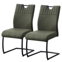 FREISCHWINGER - 2er-Set - Olivgrün, Textil/Metall (49/98/63cm) - home24