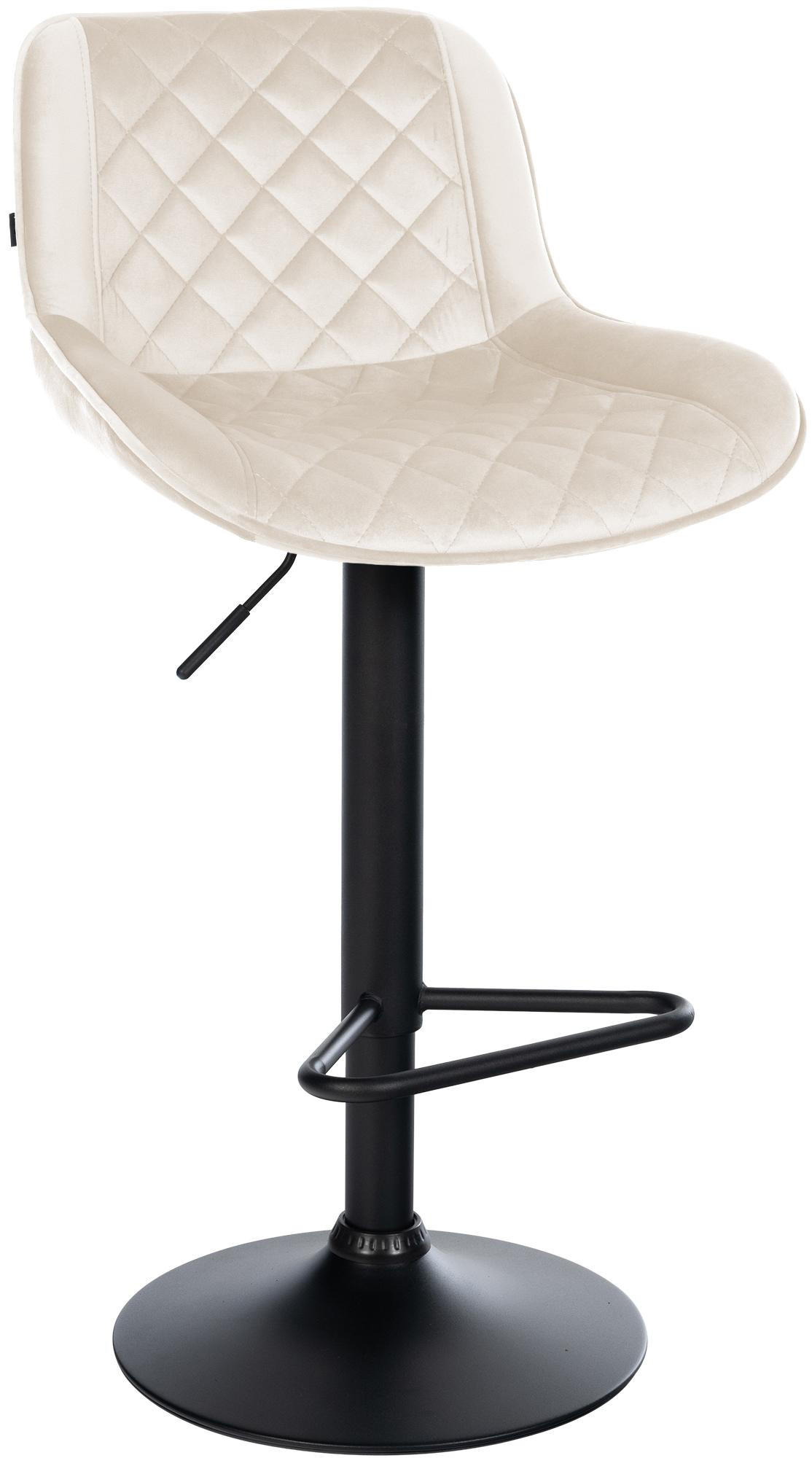 BARHOCKER Samt Creme - Creme/Schwarz, Textil/Metall (50/84/52cm) - CLP