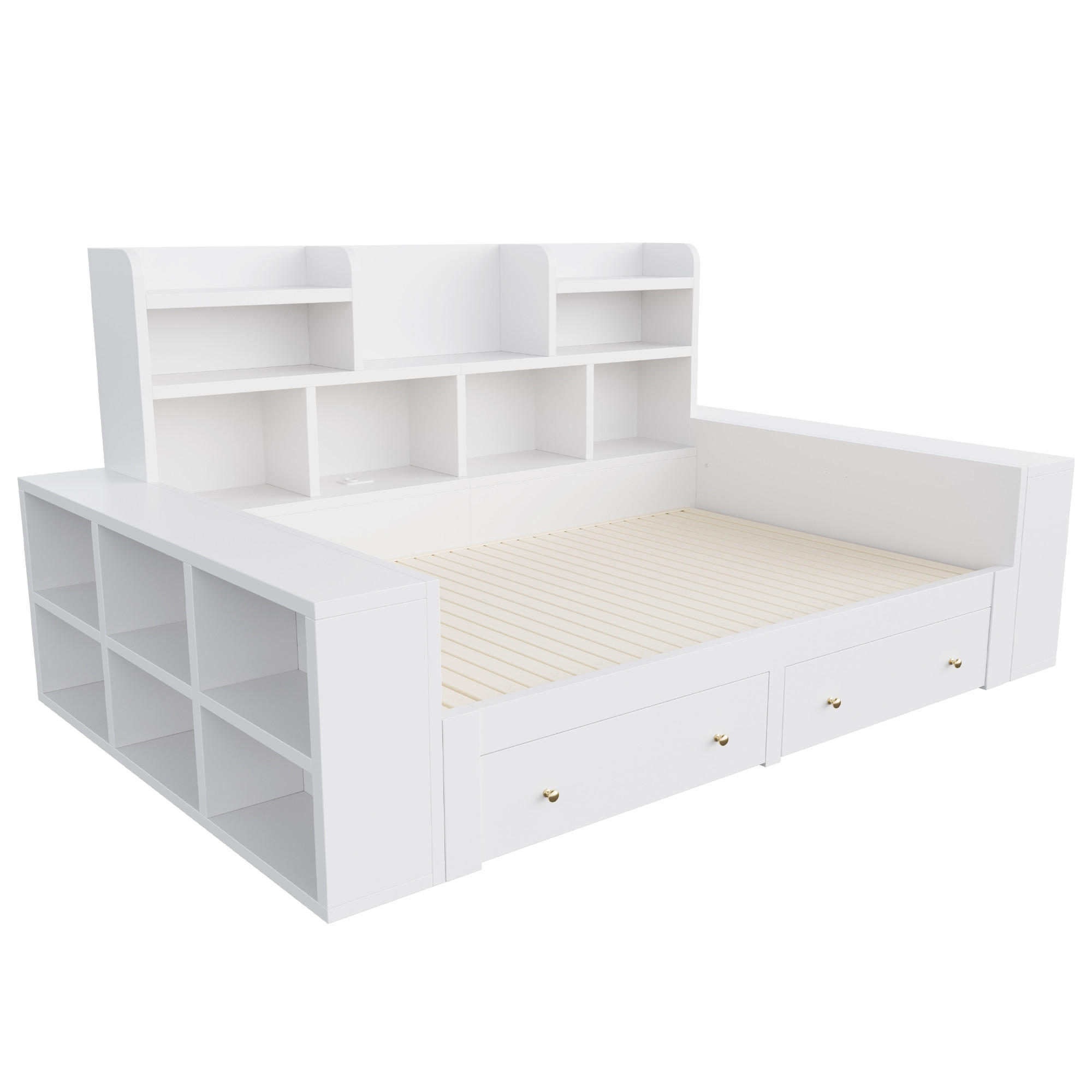 ComfortXL Ausziehbett Weiß 90x200 cm