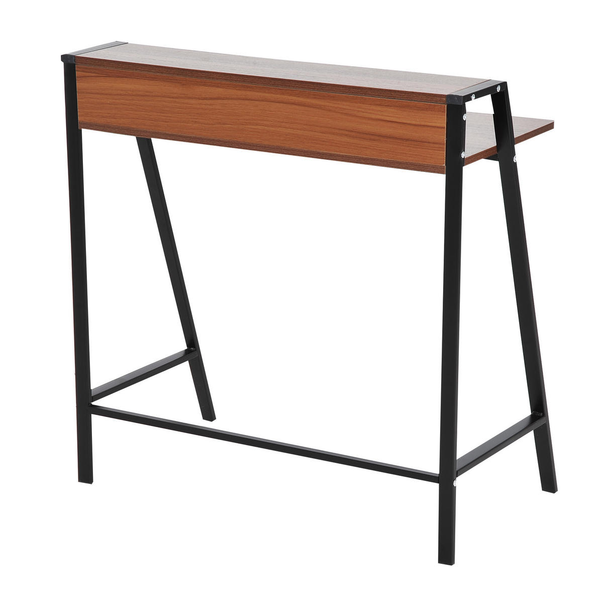 SCHREIBTISCH, MDF, Eisen Walnuss+Schwarz - Walnussfarben, Kunststoff (84/45/85cm) - HOMCOM