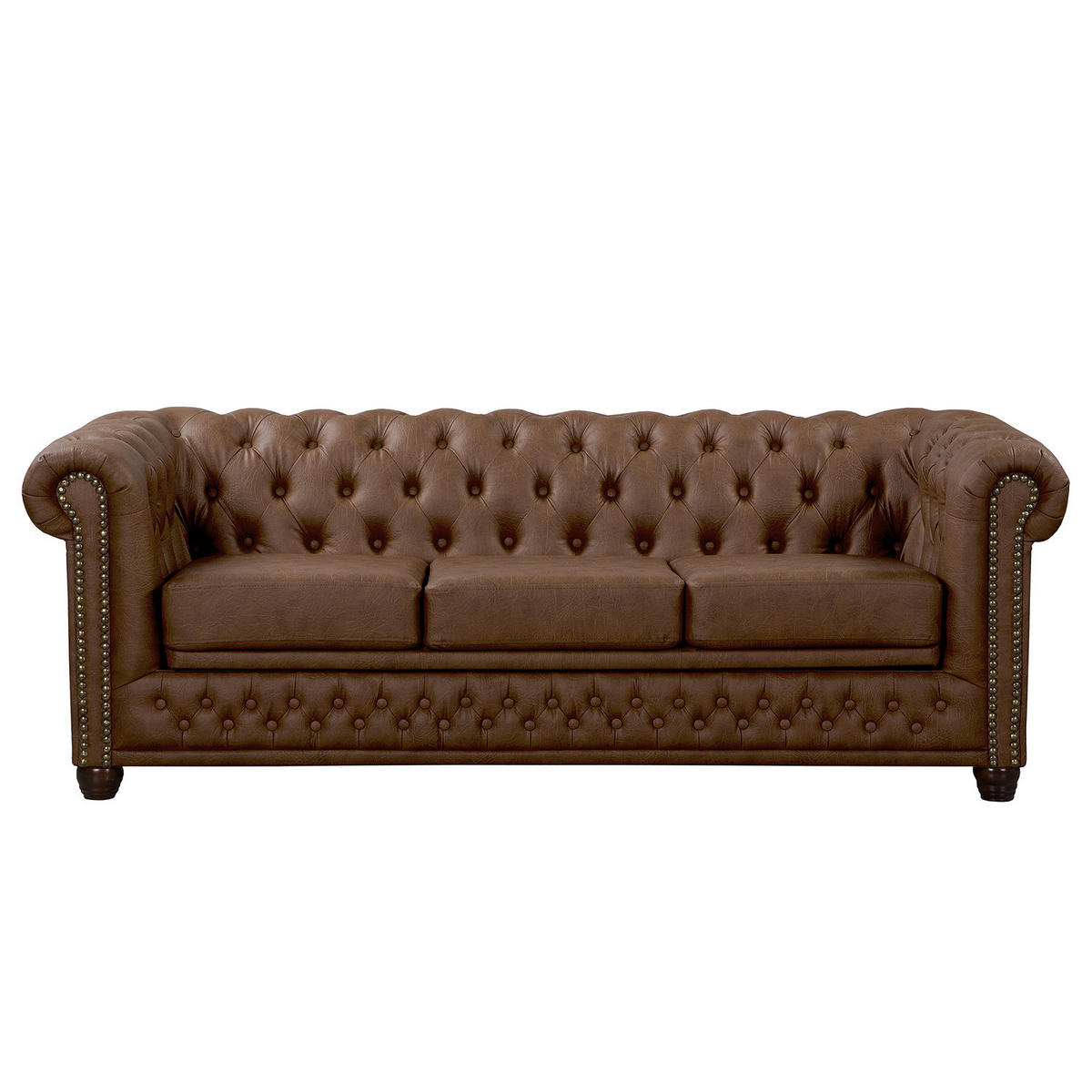 3-SITZER SOFA - Braun, Kunststoff (203/72/86cm) - home24