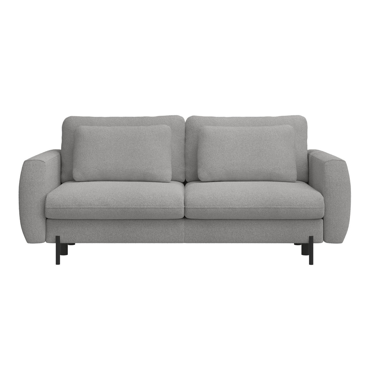 SOFA Rane Grau mit Schlaffunktion - Schwarz/Grau, Textil/Metall (236/90/102cm) - Selsey