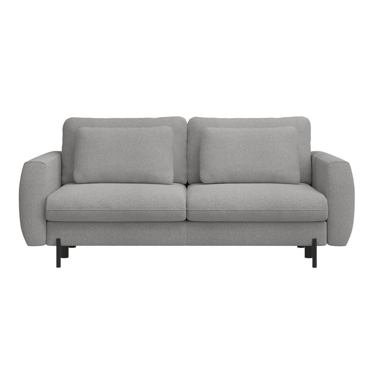 SOFA Rane Grau mit Schlaffunktion - Schwarz/Grau, Textil/Metall (236/90/102cm) - Selsey