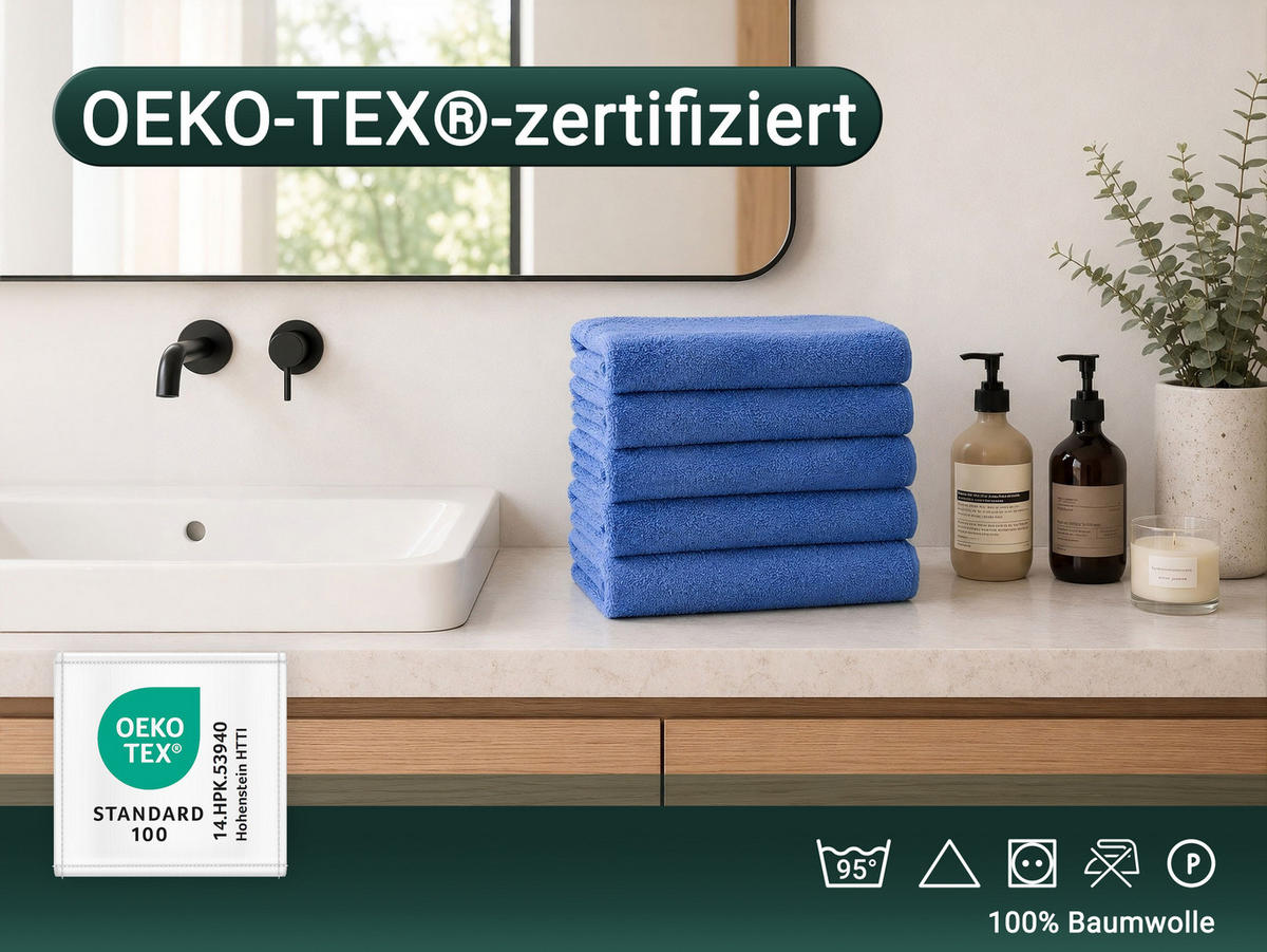 HANDTÜCHER, 10er-Set, 50x100 cm, 100% Baumwolle, Blau - Blau, Textil (50/100cm) - Zollner