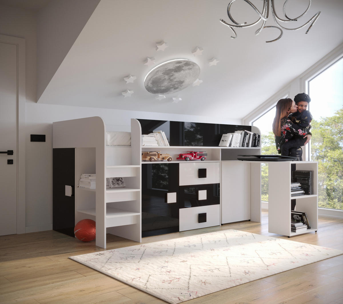 HOCHBETT 203,3/106,6/125 - Schwarz/Weiß, Holz (90/200cm) - MÖBEL KRYSPOL