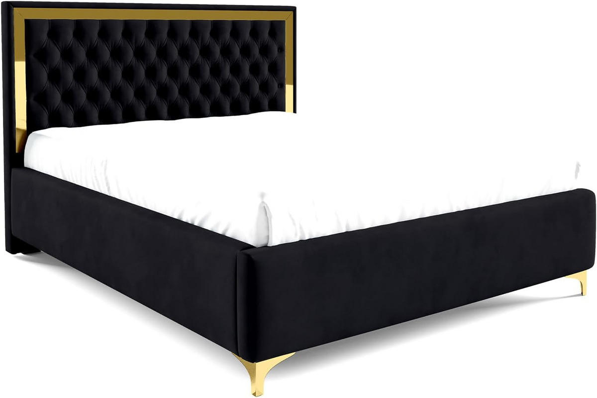 POLSTERBETT ARONA - Schwarz, Textil (120/200cm) - Meblini