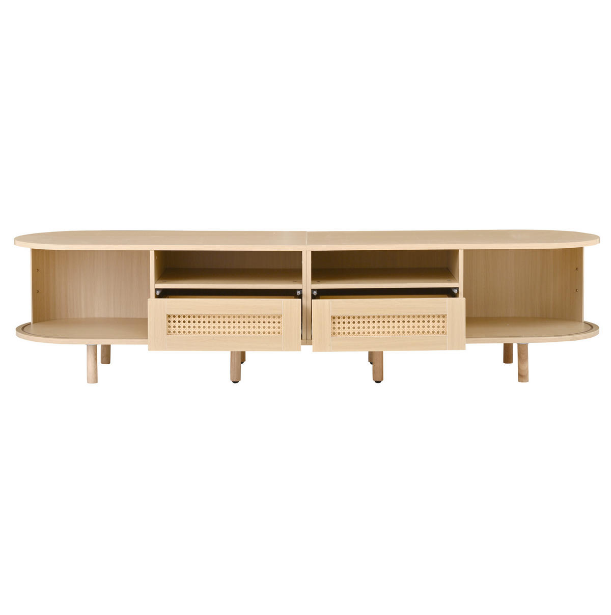 TV-LOWBOARD mit 2 Schubladen 170 x 40 x 40 cm in heller Holzfarbe - Hellbraun, Holz (40/40/170cm) - Beauniv